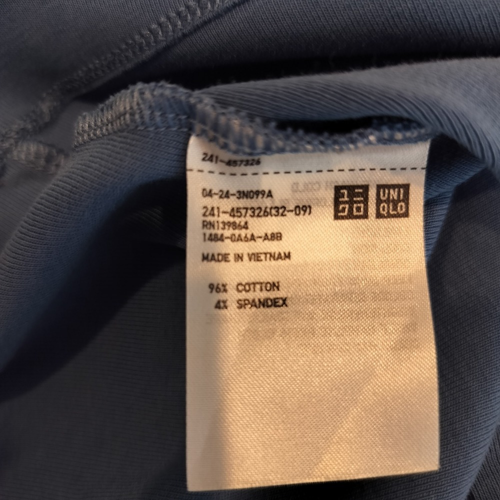 Uniqlo Polo Shirt Womens Small Cropped V-Neck Short Sleeve Preppy Blue - Picture 6 of 7